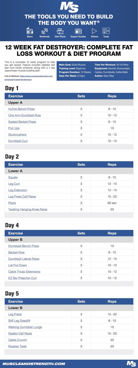 This is a complete 12 week program to help you get ripped. Feature includes detailed diet plan and cardio schedule, along with a 4 day upper/lower muscle building split. Cardio Schedule, Split Workouts, Men Workouts, 4 Day Workout, Split Workout, 5 Day Workouts, Ectomorph Workout, Workout Man, Workout Men