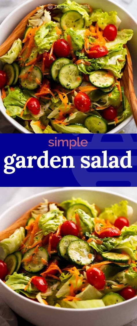 Vegetable Salad Ingredients, Garden Salad Recipe, Fancy Salads, Vegetable Salad Recipes, Classic Salad, Fresh Salad Recipes, Recipetin Eats, Diner Recept, Garden Salad