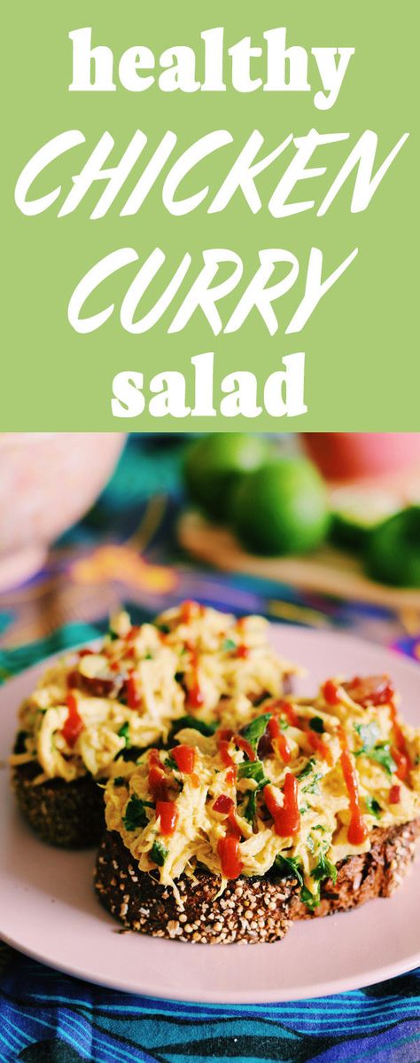 This Healthy Chicken Curry Salad is made with grapes and greek yogurt! Best of all, it's only 2 weight watchers smart points! #ww #points #2points #chickenrecipe #chickencurry #currychickensalad #healthy #greekyogurt #sriracha #under20 Grilled Chicken Orzo Salad With Avocado, Weight Watchers Chicken Salad On Croissants, Curry Chicken Salad With Grapes, Ww Chicken Salad With Grapes, Tangy Chicken Salad, Healthy Chicken Curry, Curry Salad, Curry Chicken Salad, Salad With Grapes