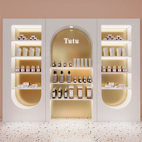 Cosmetic Interior Design, Makeup Shop Interior, Cosmetic Shop Interior Design Shelves, Cosmetic Store Design Interiors, Cosmetic Display Design, Jewellery Shop Display, Jewellery Display Cabinet, Interior Shop Display, Ideas Decoracion Salon