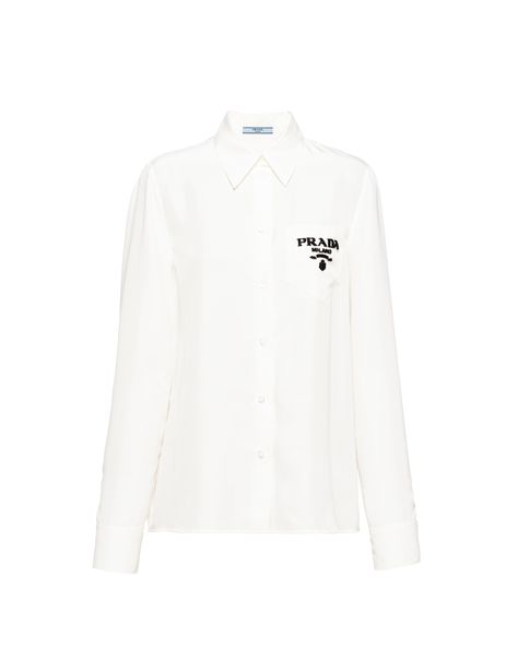 Prada Shirts Women, Prada Clothes, Prada Shirt, Step Stones, Prada Top, Poplin Blouse, Future Clothes, Prada Logo, 2022 Fashion