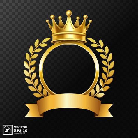 Realistic golden crown Premium Vector | Premium Vector #Freepik #vector #background #gold #crown #wreath Golden Logo Design, ليلي كولينز, Friendship Goal, Royal Background, Whatsapp Logo, Gold Design Background, Photo Collage Design, Circle Logo Design, Png Background