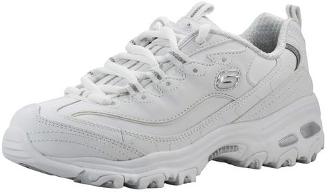 Skechers Women's D'Lites-Play on Fashion Sneaker Baskets Mode, Fashion Trainers, Trending Womens Shoes, Silver Sneakers, Comfort Shoes Women, Sporty Casual, Trainers Fashion, White Sneakers Women, Womens Summer Shoes