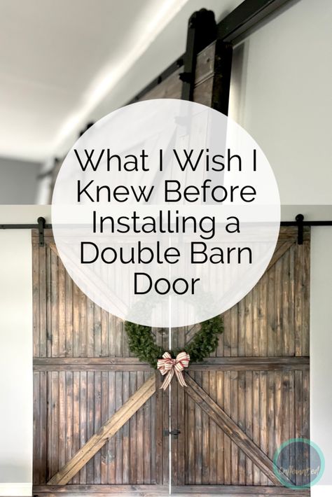 Double Barn Door Hardware, Barn Door Over Arched Opening, Barn Door Into Office, 60 Inch Barn Door, Large Barn Doors Sliding, Barn Doors Closet Bedroom, Sliding Farmhouse Door, Barn Door For Closet Bedrooms, Barn Door Closet Doors Double