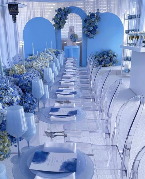 Quince Themes, Blue Wedding Decorations, Baby Number 2, Wedding Backdrop Design, Quinceanera Themes, Winter Wonderland Wedding, Future Wedding Plans, Table Set Up, Blue Bridal