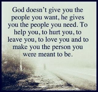 God doesn't give us people we want, he gives us people we need to prepare for heaven. This isn't just opinion, heaven and eternity is a lot longer time than monkey world Earth. Food for thought. Paramore, Quotable Quotes, Beautiful Quotes, The Words, Great Quotes, Inspirational Words, Cool Words, Wise Words, Favorite Quotes