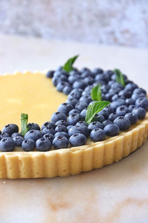 Lemon And Blueberry Tart, Blueberry Lemon Tart, Kenneth Temple, Lime Tart, July Desserts, Blueberry Tart, Lemon Curd Recipe, Baked With Love, Curd Recipe