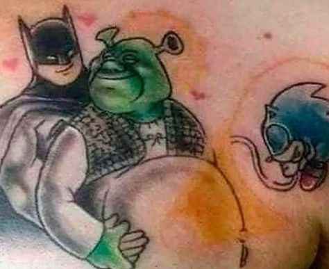 Ja I Ty, Carpe Koi, Bad Tattoos, Crazy Funny Pictures, Goofy Pictures, Dream Tattoos, Silly Images, Very Funny Pictures, Shrek