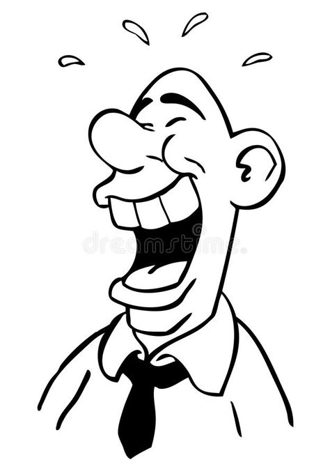 Cartoon drawing laughing man vector illustration Cartoon Laughing Face Drawing, Crazy Man Drawing, Old Man Drawing Character Design, Laughing Face Drawing, Laugh Illustration, Laugh Drawing, Laughing Illustration, Portrait Laughing, Laughing Portrait