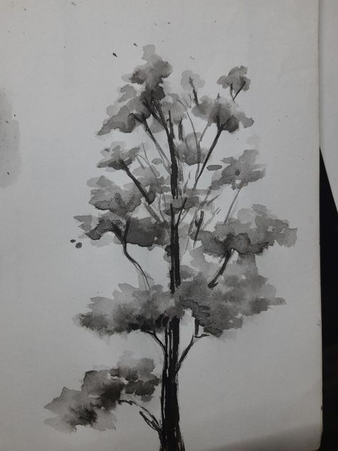 Ink and brush Brush And Ink Drawing, Ink And Wash Painting, Brush Ink Drawing, India Ink Illustration, Ink Wash Art, Ink Wash Drawings, Dismantled Art, India Ink Art, Ink Brush Art