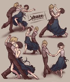 Dancing Reference Drawing Couple, Dance Drawing Reference, Dancing Art Reference, Roxas X Xion, Dancing Poses Drawing Couple, Couple Dancing Art, Kingdom Hearts Xion, Dancing Couple Drawing, Dancing Drawing Reference