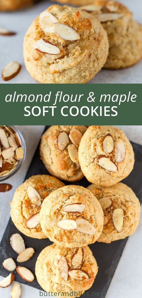 Maple Almond Cookies, Almond Flour Date Cookies, 3 Ingredient Almond Cookies, Almond Flour Buiscits, Healthy Tahini Cookies, Almond Extract Recipe Desserts, Almond Flour Desserts Easy, Desserts Made With Almond Flour, Mevy Diet