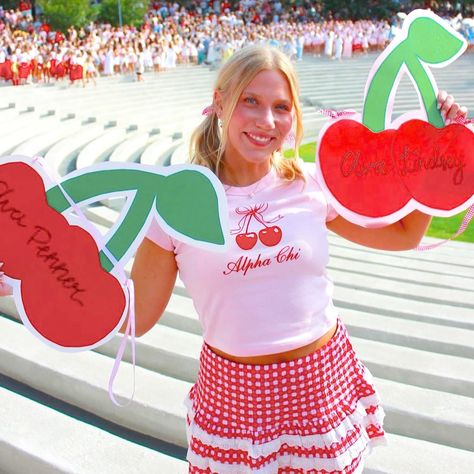 🍒Bid Day is the cherry on top!🍒 @arkansasaxo . . . #BidDay #Sorority #Sisterhood #GreekLife #BidDay #UARK #GoGreek #Sisters #BigLittle Cherry On Top Sorority Theme, Cherry On Top Bid Day, Sorority Themes, Bid Day Gifts, Sorority Sisterhood, Sorority Big Little, Go Greek, Delta Zeta, Alpha Chi