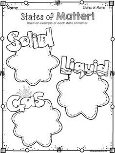 States of Matter Solids Liquids Gas Printable Solids Liquids And Gases, State Of Matter, Grade 2 Science, Solid Liquid Gas, States Of Matter Worksheet, Matter Worksheets, Second Grade Science, 1st Grade Science, First Grade Science