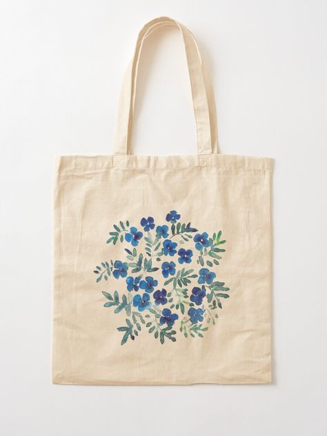 Tote Bag Painting Ideas Flowers, Tote Bag Painting Ideas Easy, Hyacinth Watercolor, Hydrangea Illustration, Painted Totes, Decorated Tote Bags, Diy Tote Bag Design, Handpainted Tote, Painted Canvas Bags