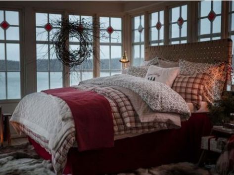 Moody Bedroom Ideas, Lexington Company, Linden Tree, Moody Bedroom, Lexington Home, Christmas Bedroom, Rustic Living, Winter House, Dream Home Design