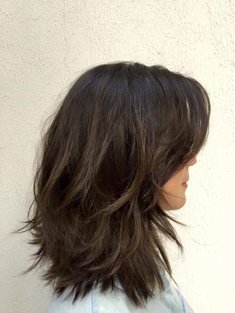 Dark Brown Hair, Shoulder Length, Dark Hair, Brown Hair, The Back, Dark Brown, Bangs, Hair