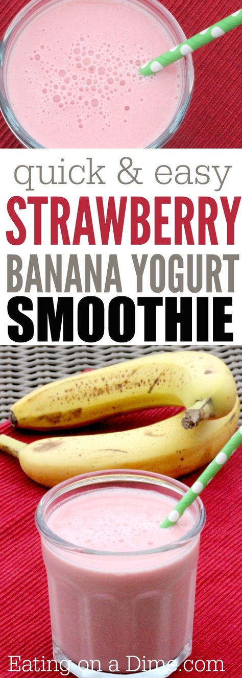 Yogurt Strawberry Banana Smoothie Recipe Strawberry Smoothie Without Yogurt, Strawberry Banana Yogurt Smoothie, Strawberry Banana Smoothie Recipe, Banana Yogurt Smoothie, Kid Friendly Smoothies, Smoothie Without Yogurt, Yogurt Strawberry, Banana Apple Smoothie, Banana Yogurt