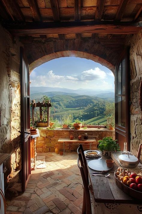 Tuscan Kitchen Ideas, Italian Countryside House, Modern Italian Home, Italian Cottage, Italian Country House, Stone Arches, Tuscany Home, Tuscany House, Modern Tuscan