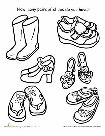 Worksheets: How Many Pairs of Shoes Can You Find? Childrenswear Illustration, Finger Shoes, Hand Dress, Toddler School, Preschool Art Activities, Preschool Songs, Shoe Crafts, Coloring Pages To Print, Fashion Design Sketches