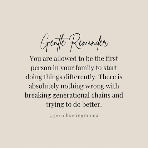 Break 👏🏼 those 👏🏼 generational 👏🏼 chains. I promise you— your mind, body, family (or future family) will thank you. There’s nothing wrong with doing things differently and trying to be better. You’ve got this. 🙌🏼🤎 #breakinggenerationalcurses #overcomer #faithoverfear #christianmom #toddlermom #family #faith Fun Mom Aesthetic, Little Family Quotes, Family Traditions Ideas, Trying To Be Better, You Ve Got This, Pregnancy Quotes, Words Of Wisdom Quotes, How To Improve Relationship, Quotes Deep Meaningful