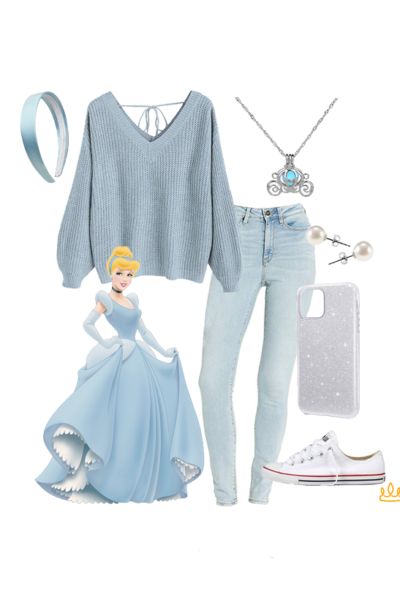 Theme Park Style - Inclusive. Immersive. Fun.  Cinderella Disneybound! Trust me, this slipper will fit perfectly! Perfect for casual disneybounding. #themeparkstyle #cinderella #causualdisneybounding #disneyprincess #disneyprincessoutfit #disneyboundcasual Disneybound Casual, Kostum Disney, Cinderella Disneybound, Disney Princess Inspired Outfits, Cinderella Outfit, Disney Character Outfits, Disney Bound Outfits Casual, Princess Inspired Outfits, Disney Princess Outfits