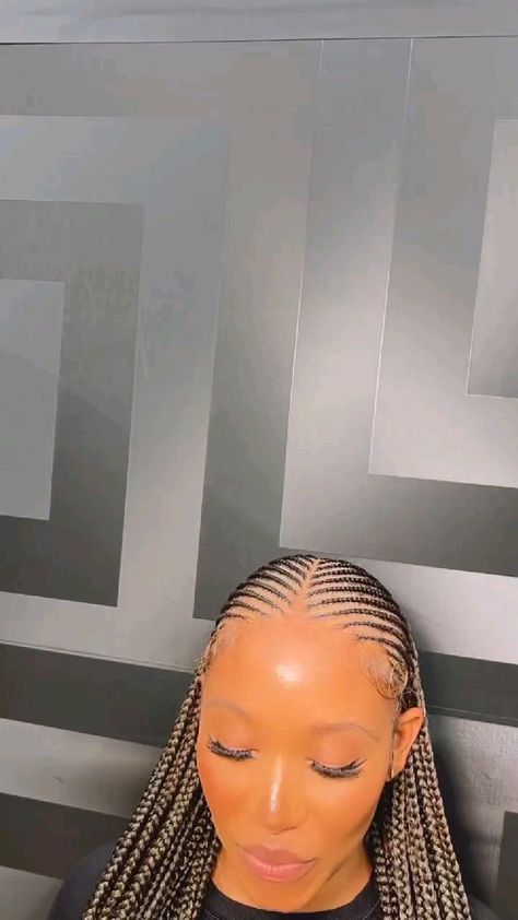 Center Part Cornrow Braids, Straight Back Braids With Curly Ends, New Braids Styles 2023, Swahili Lines Braids, Small Corn Rolls Braids Hairstyles, Nubian Braids Cornrows, Corn Rolls In Front Box Braids In Back, Red Half Braids Half Sew In Weave, Fulani Conrow Braids