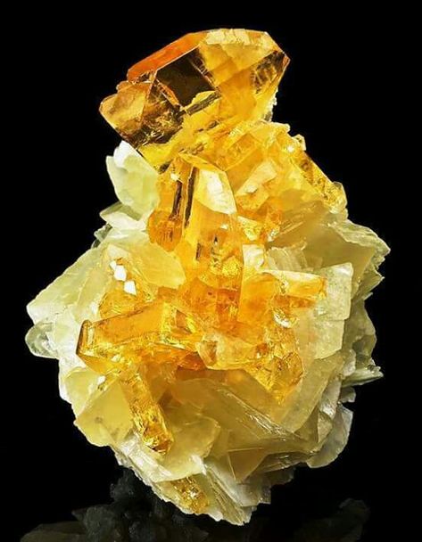 Golden Barite on calcite Baryt BaSO4 7.AD.35 Baryt - Gruppe . Baryt-Celestine-Serie . Das Barium-Analogon von Celestine und Anglesite . 7: SULFATE (Selenate, Tellurate, Chromate, Molybdate, Wolframate) A: Sulfate (Selenate etc.) ohne zusätzliche Anionen ohne H 2 O D: Mit nur großen Kationen Kule Ting, Yellow Crystals, Rock Minerals, Lampe Decoration, Puppy Chow, Pretty Rocks, Beautiful Rocks, Calcite Crystal, Mineral Stone