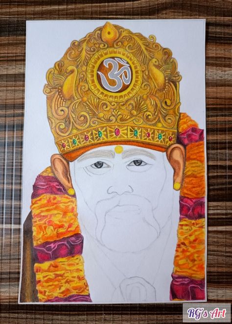 Mere Sai❣️ Work in progress😄 #rg_s_art .... .... .... .... #sai #saibaba #shirdi #guru #saint #meresai #sadguru #sabkamalikek #artwork #portrait #art #shade #pencilcolors #artist #sketch #artlover #drawings #drawinglove #religious #sketchbook #sketches #sketchdaily #sketchdiary #keepfollowing #keepsupporting #instaartwork #omsairam #artistic #sairam Sai Baba Images, Artwork Portrait, Sketchbook Sketches, Baba Image, Om Sai Ram, Sai Ram, Sai Baba, Beautiful Drawings, Work In Progress