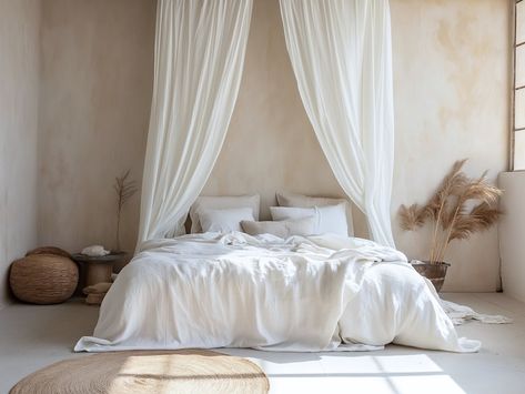 Canopy Bed Curtains Bed Drape Bed Tent Perfect White Linen Drapes Linen Drapery Curtains Boho Curtains Tie Top Linen Curtain - Etsy Curtain Over Bed, White Linen Drapes, Curtains Behind Bed, Curtains Bed, Bed Drapes, Curtains Boho, Canopy Bed Curtains, White Drapery, Drapery Curtains