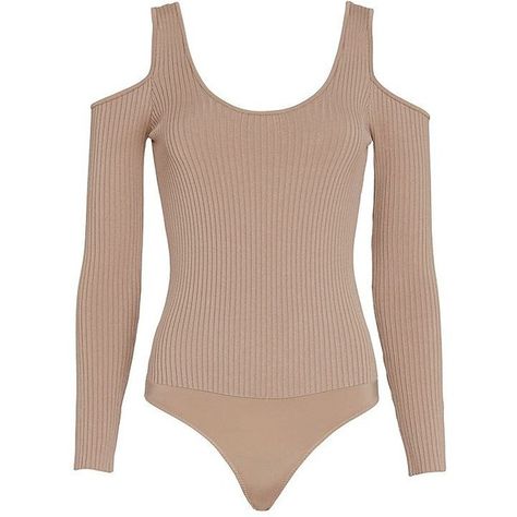 Exclusive for Intermix Jayce Cold Shoulder Knit Bodysuit: Blush ($185) ❤ liked on Polyvore featuring tops, cold shoulder tops, brown bodysuit, bodysuit tops, cut out shoulder tops and long sleeve knit tops Cl Fashion, Brown Bodysuit, Wardrobe Upgrade, Bodysuit Tops, Scoop Neck Bodysuit, Brown Tops, Body Suits, Knee Length Skirt Pencil, Shapewear Bodysuit