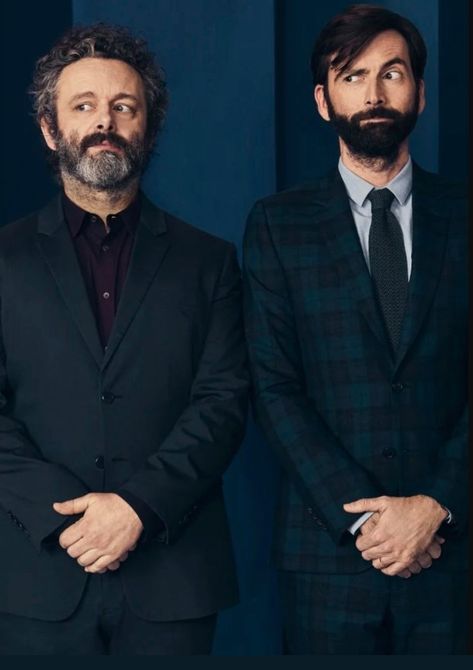 David Tennant And Michael Sheen, Old Married Couple, Martin Sheen, David Michael, Good Omens Book, Ange Demon, Terry Pratchett, Michael Sheen, Neil Gaiman