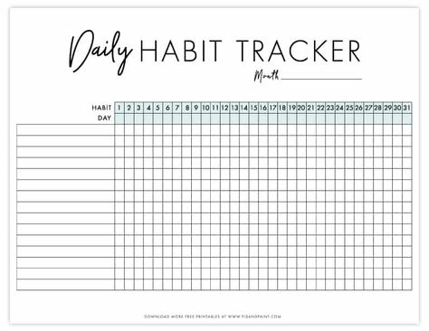 Habit Tracker Free Printable, Tracker Free Printable, Daily Habit Tracker, Finanse Osobiste, Track Your Progress, To Do Planner, Habit Tracker Bullet Journal, Habit Tracker Printable, Tracker Free