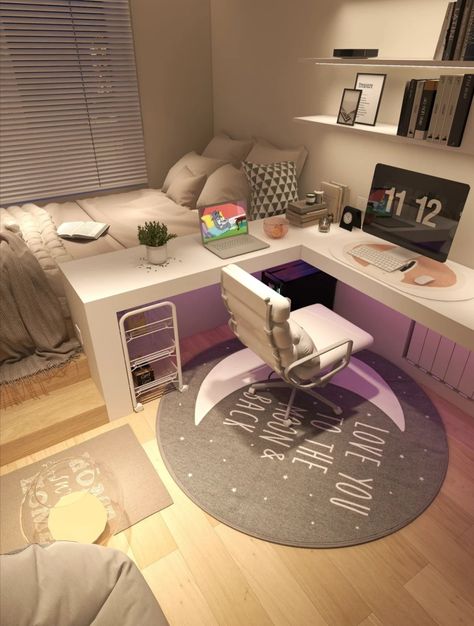 Reka Bentuk Bilik Tidur, Bilik Idaman, Desk Inspiration, Hiasan Bilik, Room Redesign, Pinterest Room Decor, Bilik Tidur, Study Room Decor, Small Room Design