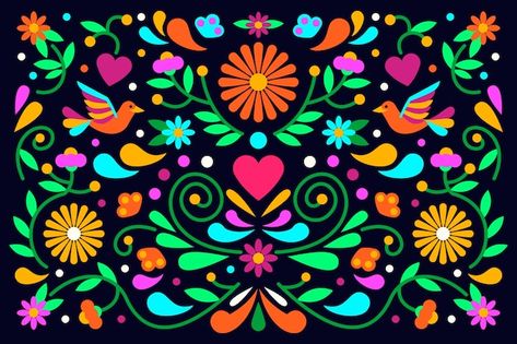 Free Vector | Hand-drawn cinco de mayo concept Otomi Art, Mexican Otomi, Folk Art Flowers, Art Flowers, Vector Hand, Mexican Folk Art, Dia De Muertos, Vector Photo, Flower Art