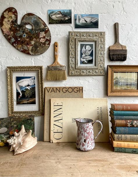 Vintage Curiosities, Antique Farmhouse Decor, Tulip Season, New Photography, Monthly Newsletter, Wall Art Ideas, Creative Workspace, Creative Display, Motivational Wall