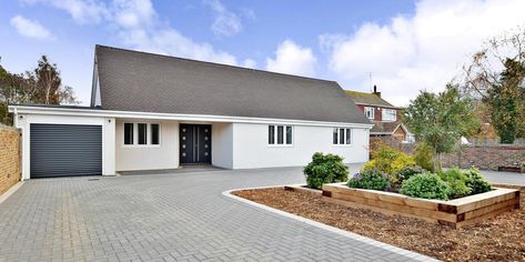 Modest bungalow transformed into an open-planned, feature-packed house - Blink Architecture Bungalow Extension Plans, Bungalow Exterior Makeover, Feature Staircase, Tiny House Remodel, Kitchen Living Dining Room, Open Plan Kitchen Living, Cottage House Interior, Bungalow Extensions, Modern Bungalow Exterior