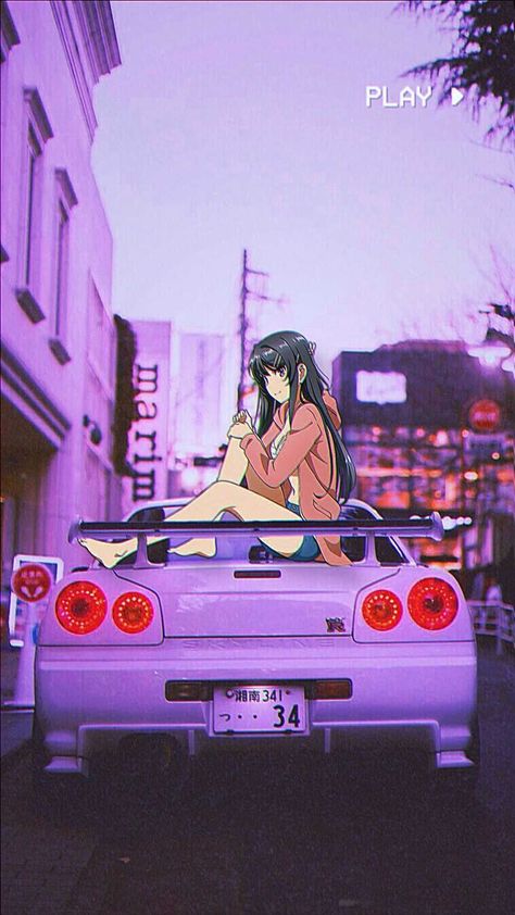 JDM Anime Wallpaper Car And Girl Wallpaper, Wallpaper Jdm, Anime Jdm, Cars Anime, Girl Driving, Orochimaru Wallpapers, Dual Personality, Car Anime, Jdm Girls