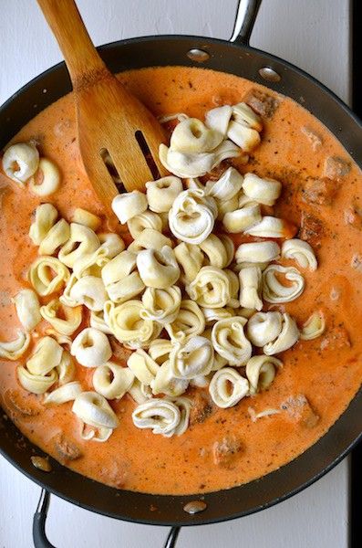 My husband calls this THE sauce. Anytime pasta is being made, he eagerly asks, will it have the sauce?? It gets put in so many dishes. Its the best tomato cream sauce ever! Blush Sauce, Macncheese Recipe, Tomato Cream Sauce, Resep Pasta, Sausage Tortellini, Dinner Plans, Fettuccine Alfredo, Think Food, The Sauce