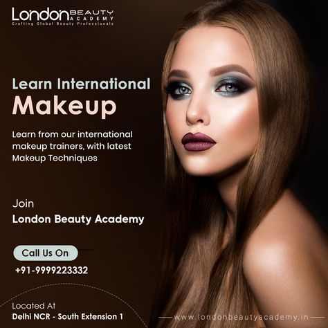 Makeup Artist Advertising Ideas, Makeup Career, Advanced Makeup, Makeup Advertisement, Beautician Course, London Beauty, Makeup Courses, Pro Makeup Artist, Digital Advertising Design