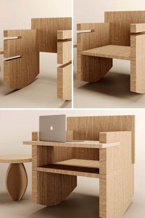 Space Saving Chairs, Design For Disassembly, Innovative Furniture Design, Modular Furniture System, Wood Chair Design, Modular Chair, Furniture Design Chair, Multipurpose Furniture, Eco Friendly Furniture