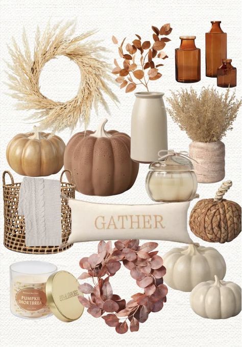 Brown And White Fall Decor, Fall Decor Ideas Front Door, Neutral Fall Wreath Ideas, Fall Decor Ideas For The Home Neutral, Fall Home Decor Neutral, Fall Neutral Home Decor, White Fall Decor Ideas For The Home, White Pumpkin Fall Decor, Neutral Pumpkin Decor