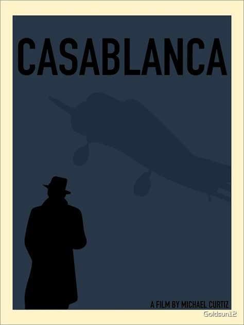 "Minimalist Poster Inspired by Casablanca " Poster for Sale by Goldsun12 | Redbubble Casablanca Poster, Casablanca Movie, International Man Of Mystery, Casablanca 1942, Sleep Band, Framed Records, Minimalist Book, Lawrence Of Arabia, Simple Poster