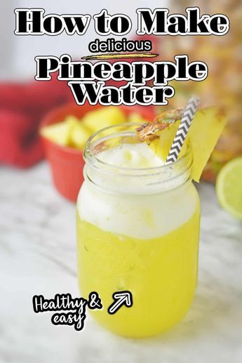 Pineapple Water Recipe, Pineapple Agua Fresca, Pineapple Detox, Flavored Water Recipes, Pineapple Water, Pineapple Drinks, Pineapple Recipes, Infused Water Recipes, Fruit Infused Water