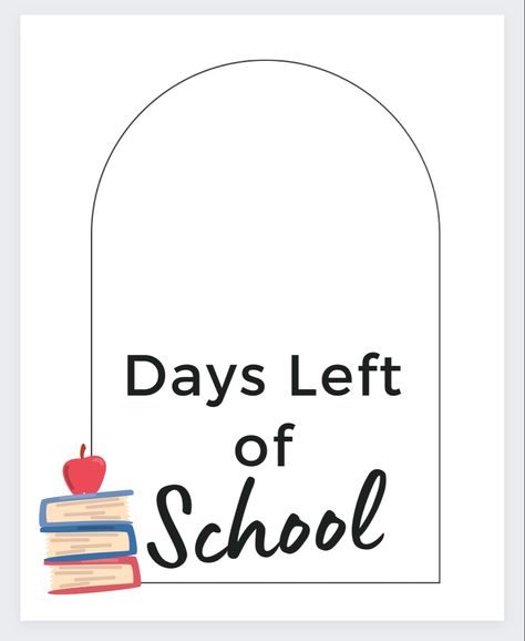 Days left of school countdown sign Days Left Of School Countdown, Days Of School Countdown, School Countdown, Preschool Craft Activities, Jw Bible, Crayola Coloring Pages, Countdown Sign, School Template, Preschool Craft