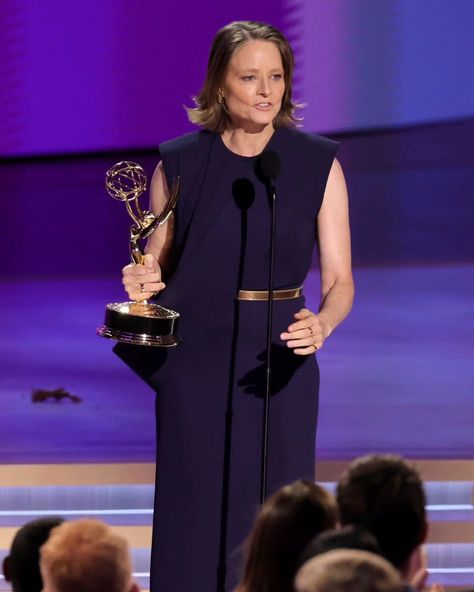 JODIE FOSTER WINS HER FIRST EMMY AWARD #JodieFoster wins Outstanding Lead Actress in a Limited Series or Movie for her role in #TrueDetectiveNightCountry. #Emmys True Detective, Jodie Foster, Emmy Award, The Fosters, Actresses, Quick Saves