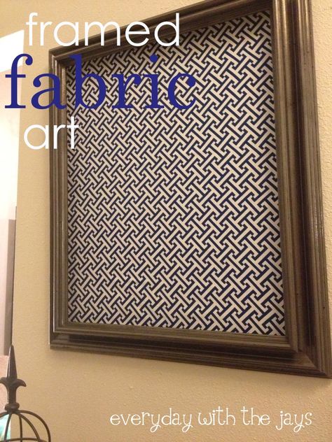 Frame fabric in an old thrift store frame to make art for cheap - how cute - if you put behind a glass, you could do dry erase!! How To Frame Fabric, Framing Fabric, Make Throw Pillows, Fabric Art Ideas, Framed Fabric Art, How To Make Frames, Vintage Framed Art, Frame Fabric, Thrift Store Crafts