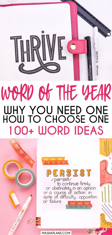 One Word For The Year, Word Of The Year Ideas 2024, Bujo Word Of The Year, Happy Journal Ideas, Word Of The Year 2024, One Word Project, Word Of The Year Ideas, Focus Word, Word For The Year