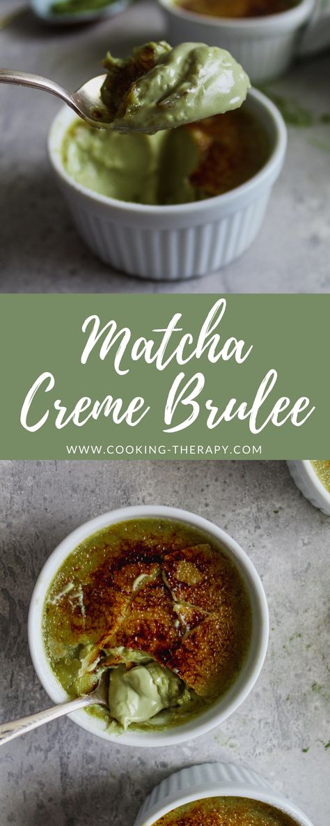 Matcha Creme Brulee #matcha #matchagreentea #dessert #cremebrulee #dessertrecipes #greentea Tea Creme Brulee, Matcha Custard, Matcha Snacks, Matcha Dessert Recipes, Matcha Desserts, Creme Brulee Desserts, Green Tea Dessert, Matcha Pudding, Matcha Green Tea Recipes