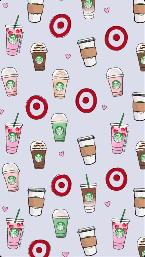 Target Preppy, Callie Danielle, Preppy Backgrounds, Starbucks Wallpaper, Images For Wallpaper, Cute Home Screen, Wallpaper Preppy, Iphone Wallpaper Preppy, Cute Backgrounds For Iphone